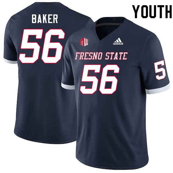 Youth #56 Ben Baker Fresno State Bulldogs College Football Jerseys Stitched-Navy